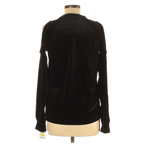 NWT Material Girl Black Velour Sweater Size M - Picture 3 of 5